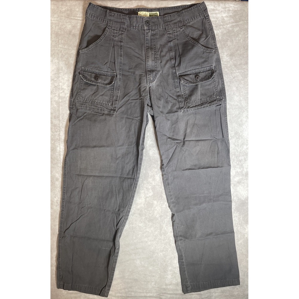 Cabelas Pants Mens 34x29 Gray 7 Pocket Hiker Tactical Cargo Pockets Straight Leg